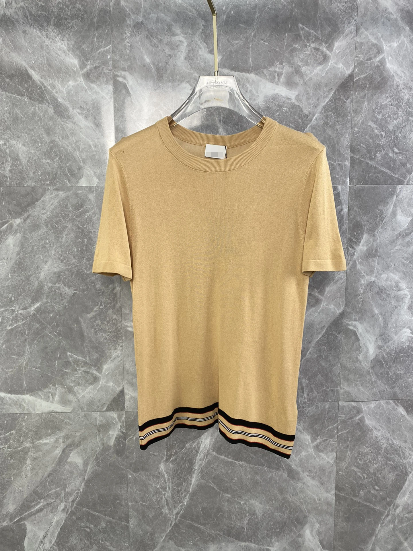 Мужской трикотажный свитер DIKU мягкий двухслойный с короткими рукавами из шерсти