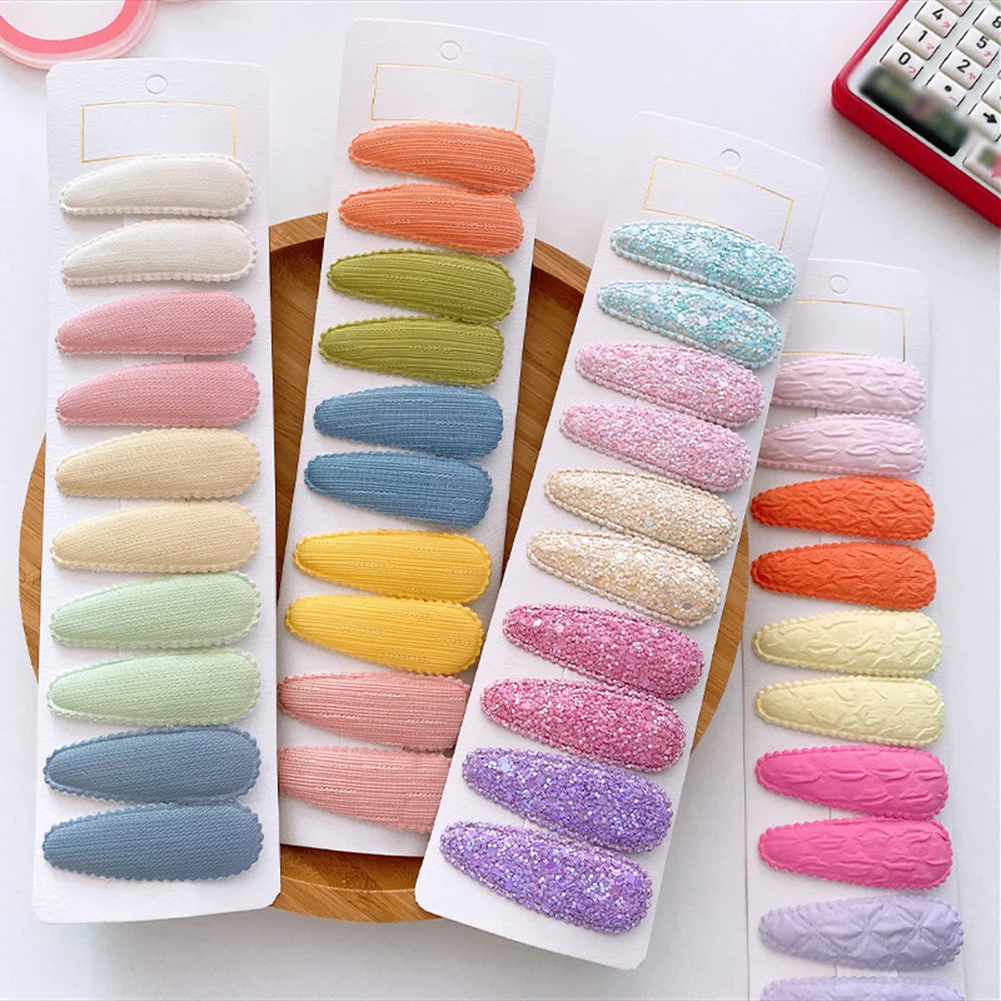 

10Pcs/set Women Sweet Print Waterdrop Shape Hair Clips For Cute Girls Hairpin Barrette Headwear Kids Hair Accessories