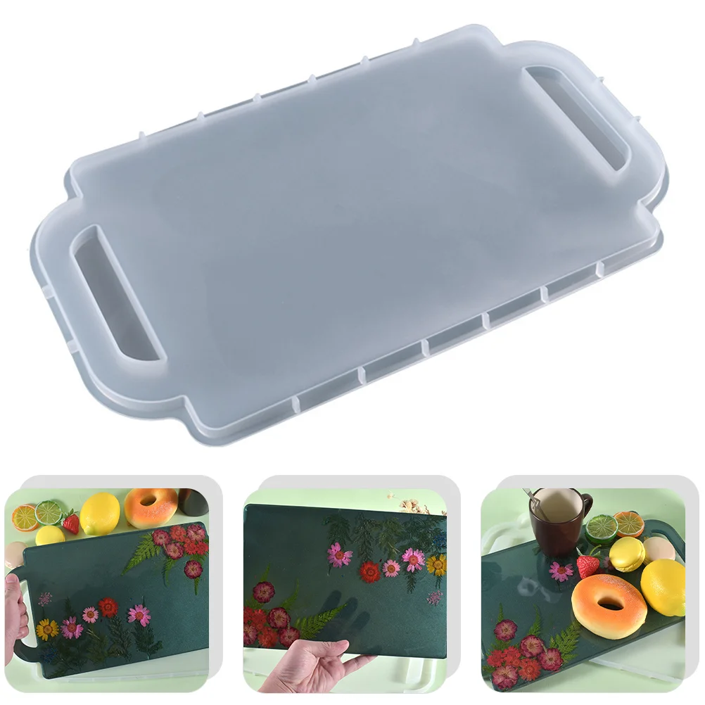 

Food Tray Mold DIY Fruit Handle Resin Epoxy Bandejas Para Comida Containers Serving Coaster Cookie