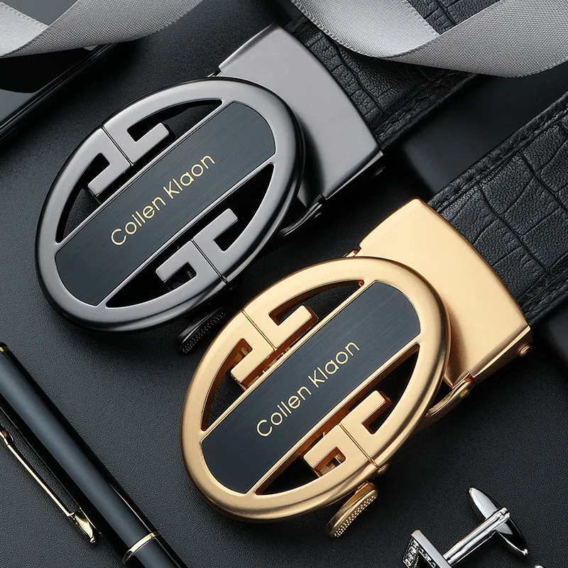 CoilenKlaon Belts For Men Luxury Designer Brand  Logo Fashion Automatic Belt Men Leather Waist Straps