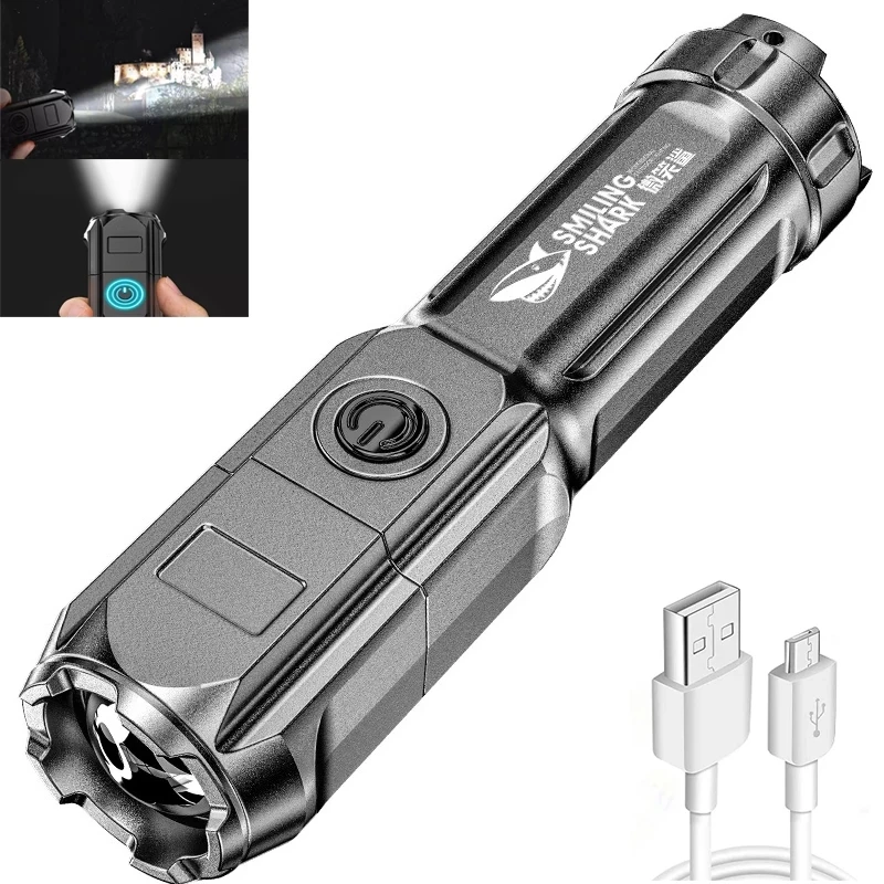 

LED Rechargeable Flashlights High Lumens Super Brgiht Tactical Flashlights Flash Light Powered Zoomable Waterproof Flashlights