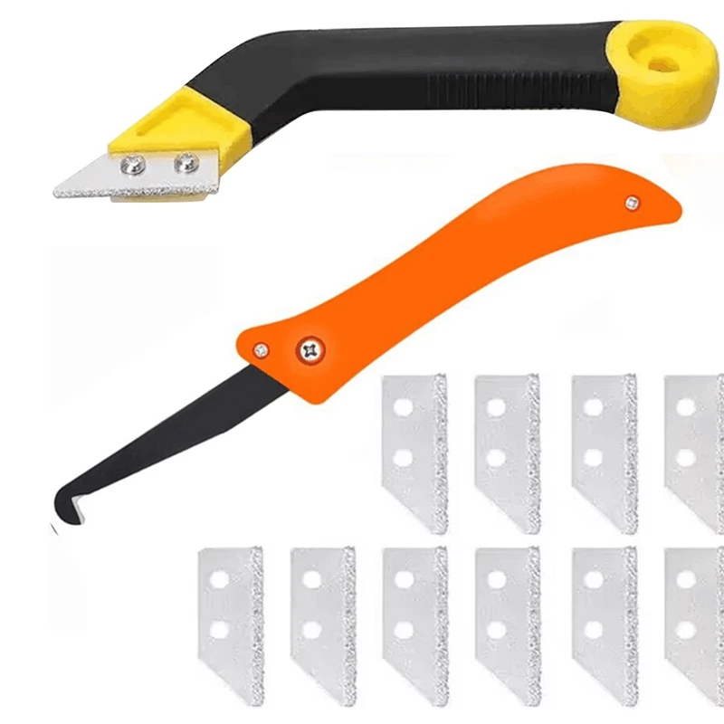 

Set Of 12 Grout Scraper Tools Folding Hook Knife Grout Saw Tool Band 6 Replacement Blades Tile Grout Bevel Grout Cleaner