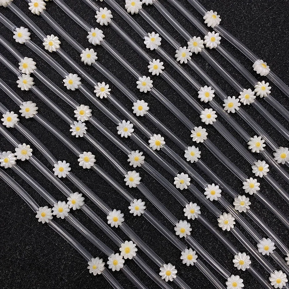 

5pcs/bag Natural Daisy Sunflower Cut Mother of Pearl Shell Beads for DIY Jewelry Making Crafts Bracelet Necklace Accessories