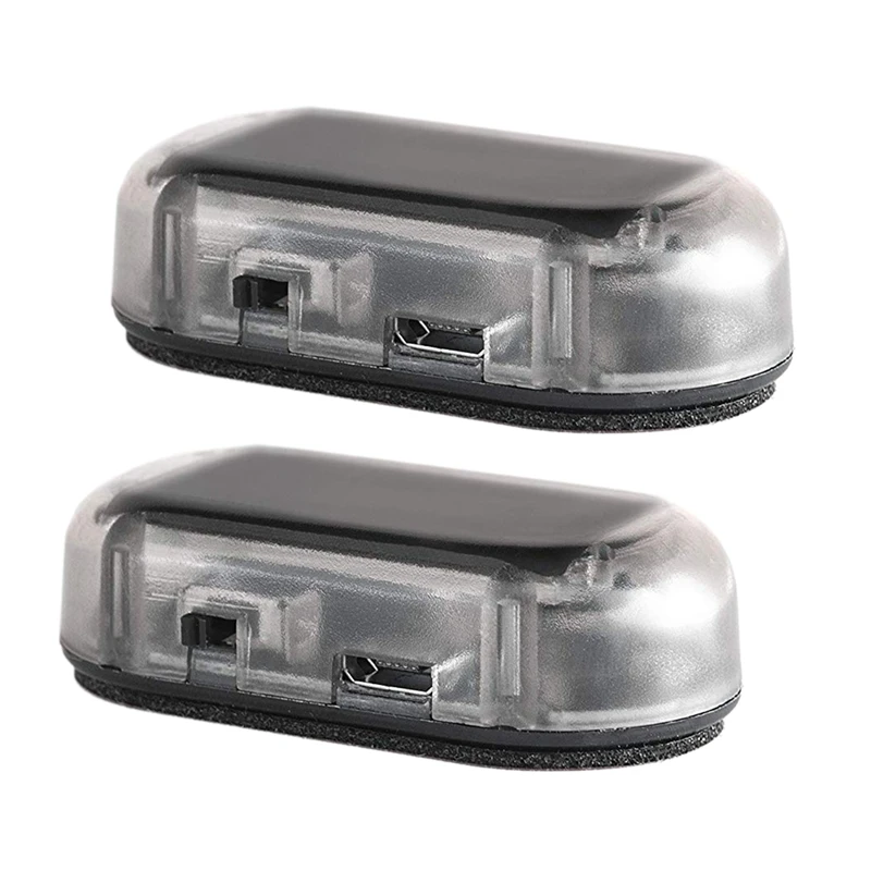 

2 шт., Автомобильная сигнализация на солнечной батарее, синяя и красная