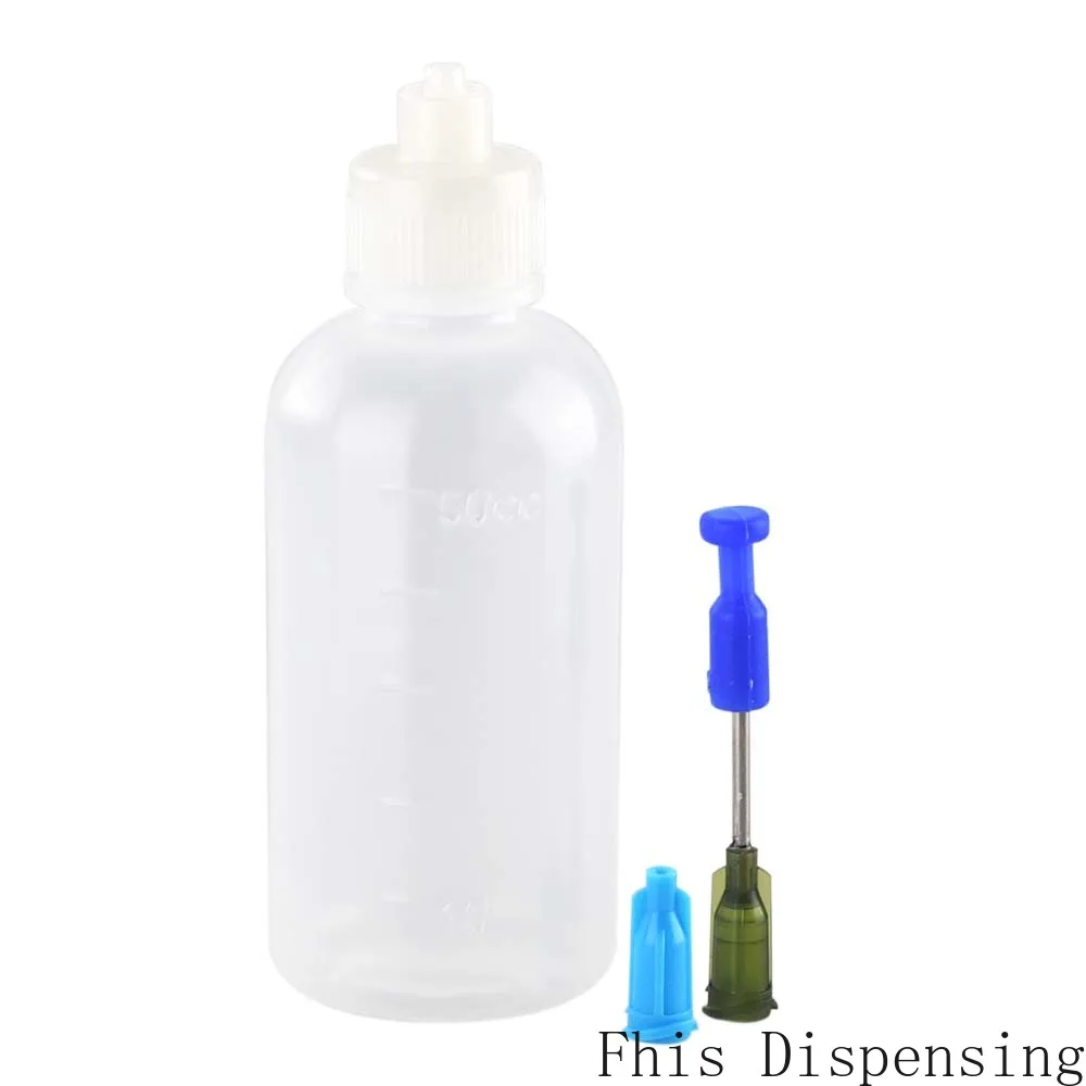 Applicator Squeeze Bottles Needle Tip Plastic Squeeze Bottles 50ml 2oz Stainless Steel Blunt Tip 14g