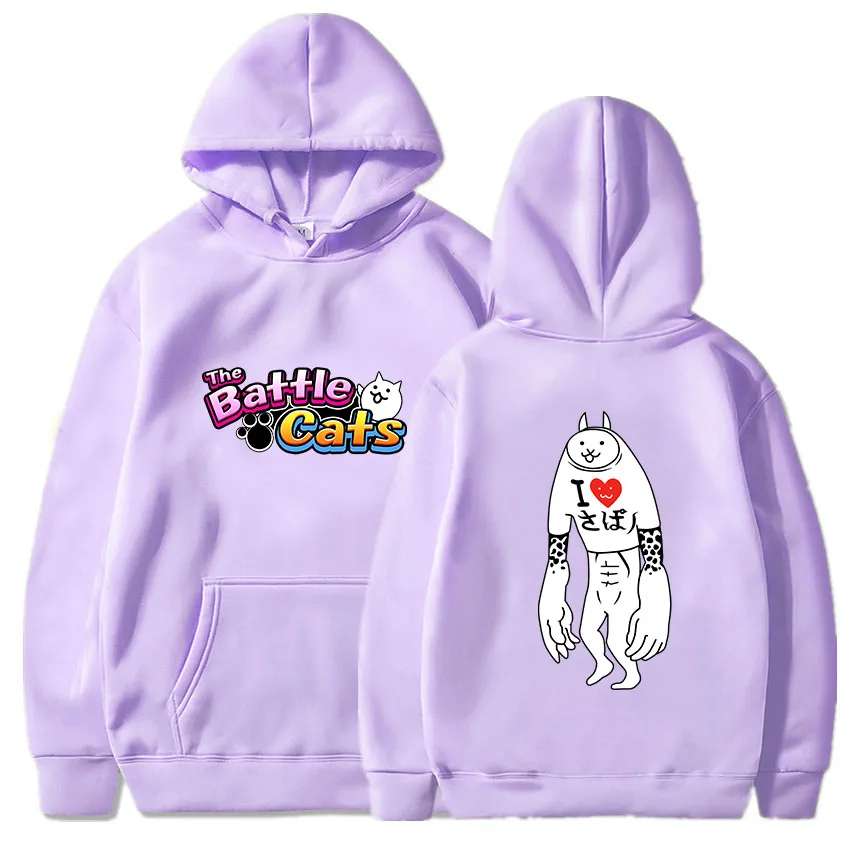 

Cartoon Battle Cats Harajuku Hoodie Comic Sweatshirt Cute Manga Clothes for Boys/girls Graphic Pocket Streetwear Aesthetic Hoody