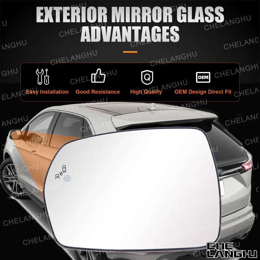 

Зеркальное стекло для Ford Edge 2015 2016 2017 2018 2019, автомобильные аксессуары, линза заднего вида с подогревом, слепая зона