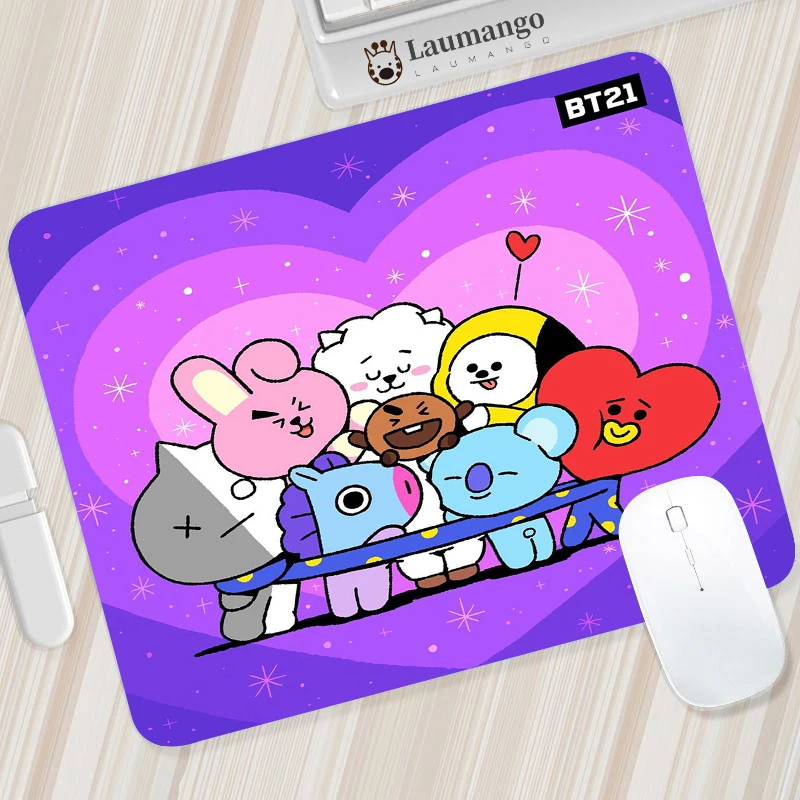 

BT21 Mausepad Gamer Rubber Mat Keyboard Pad Gaming Laptop Pc Accessories Deskmat Mousepad Mats Cabinet Mause Laptops Mouse Pads