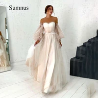 brown tulle sweetheart wedding dresses detachable puff sleeve appliques a line bridal gown lace up princess wedding dress 2022