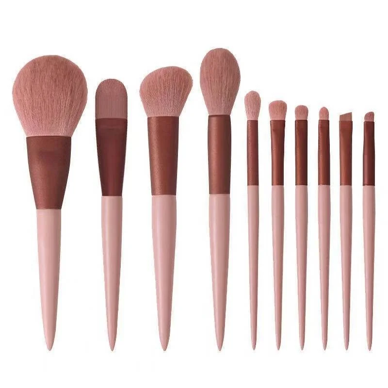 

10pcs Smoked Roses Makeup Brushes Set Blush Eye Shadow Foundation Brush Soft and Quick-drying Beauty Tool Make Up Brushes Sets