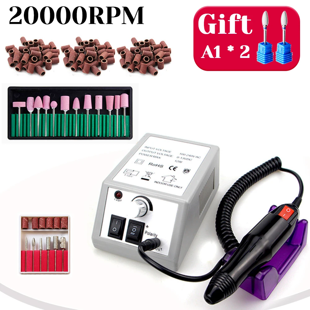 

Professional Electric Nail Machine 20000RPM Nail Drill for Polishing Pedicure Equipment Ceramic Nail Cutter Set Nail File Tools