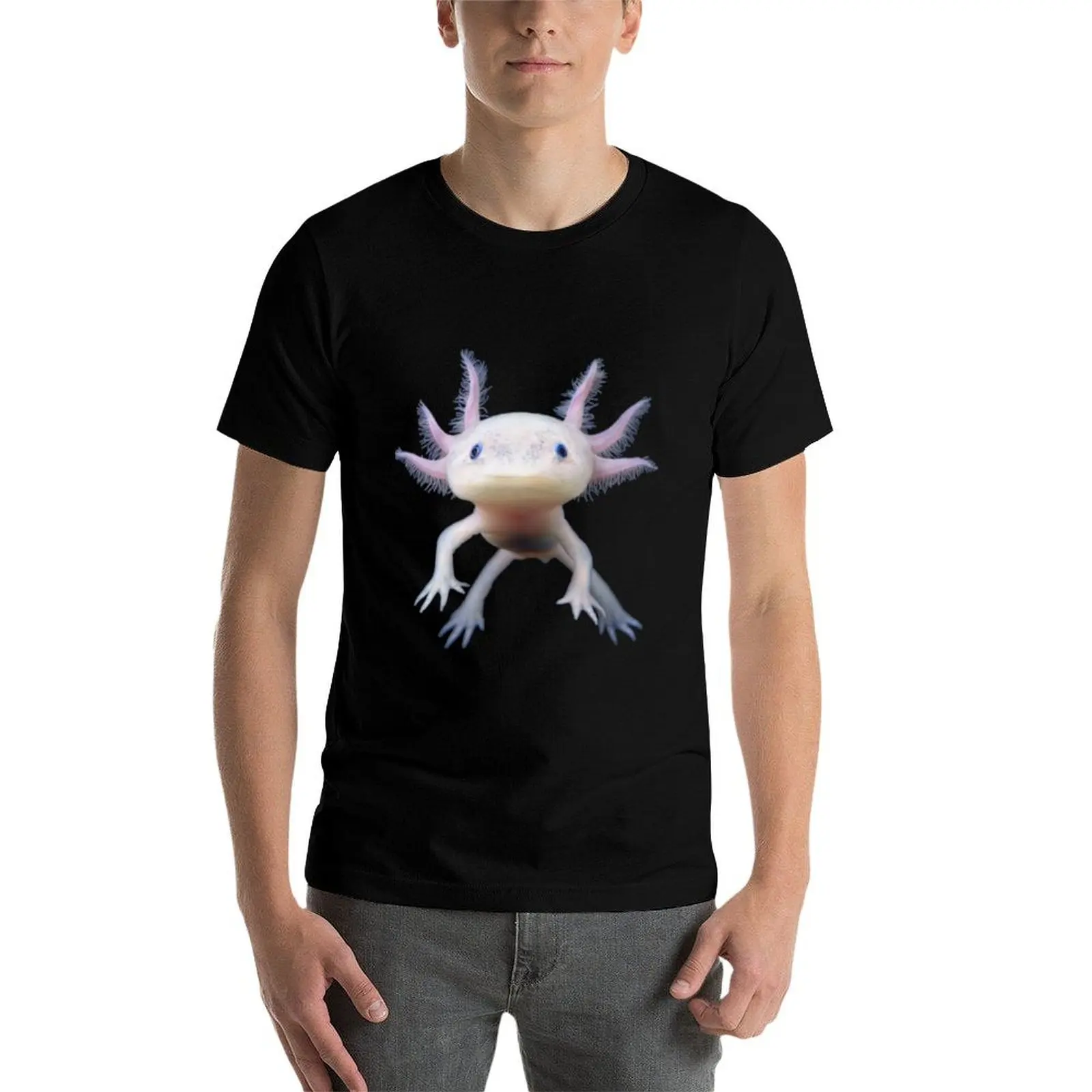 Футболка Axolotl мешковатые рубашки футболки хлопковые с рисунком мужские забавные
