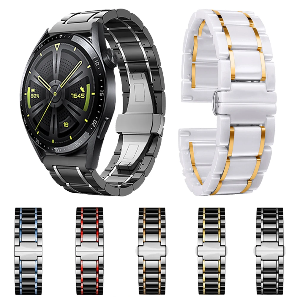 

Ceramic Strap For HUAWEI WATCH GT 3 2 Pro 46mm 42mm Band HONOR Magic belt Bracelet Watchbands 20mm 22mm Straps Wrist Wristbands