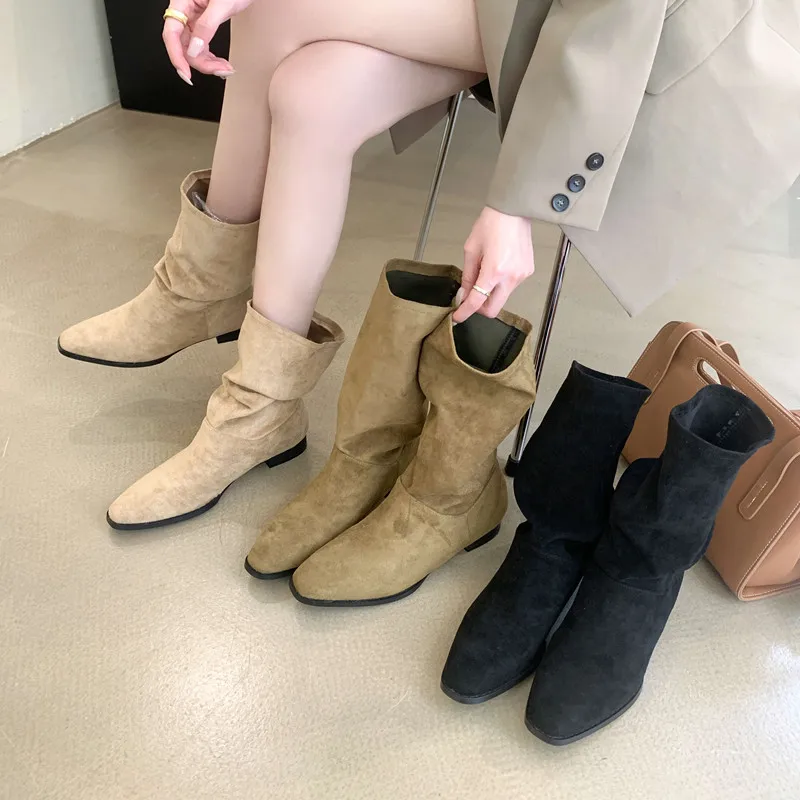 

Женские ботинки в стиле ретро, с острым носком, в европейском и американском стиле