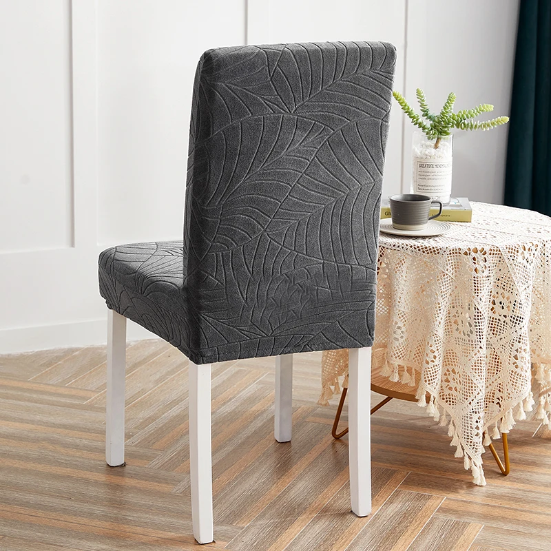 Solid Elastic Dining Chair Cover for Room Spandex Stretch Jacquard Wedding Kitchen |