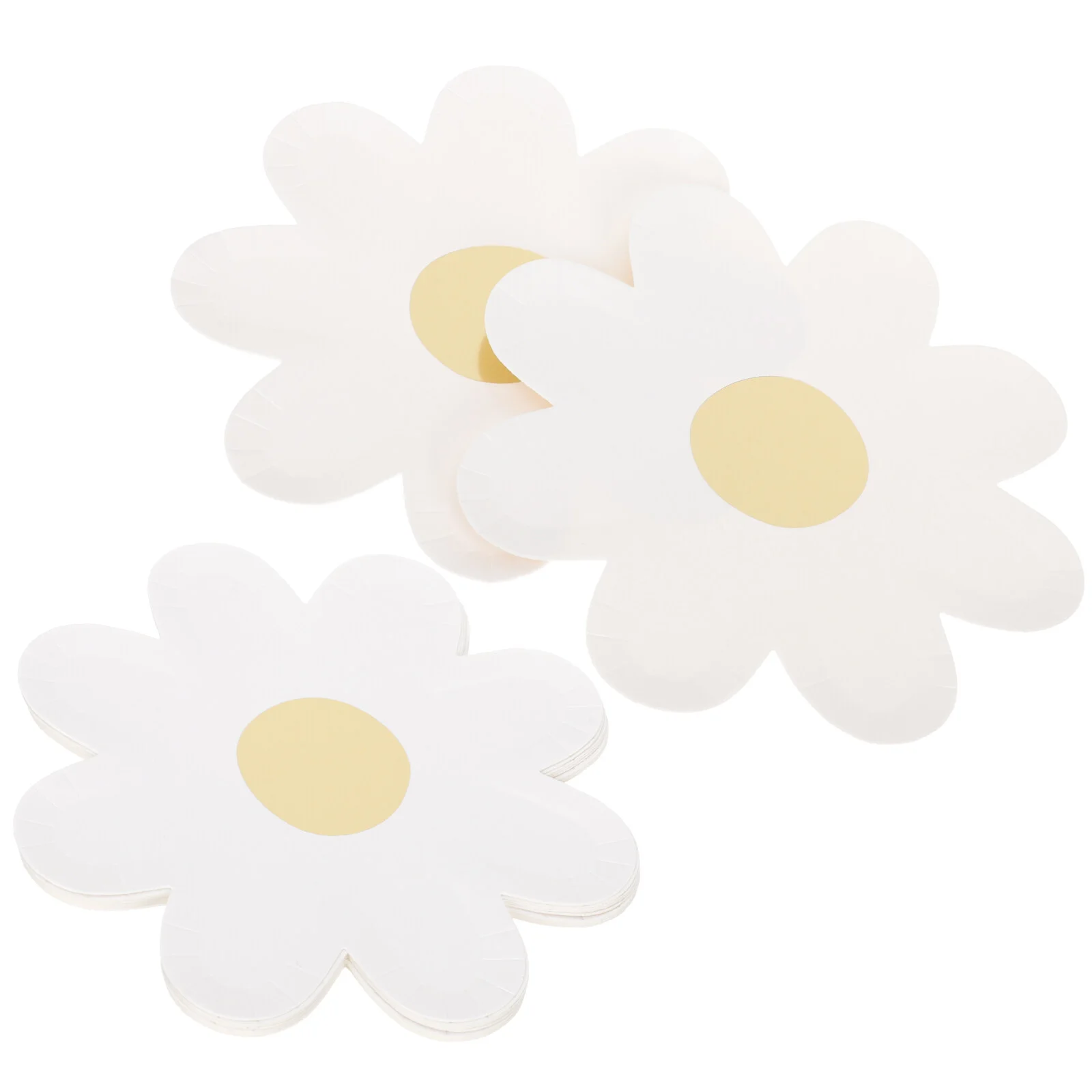

20 Pcs Floral Paper Festive Dessert Party Tableware White Favor Child