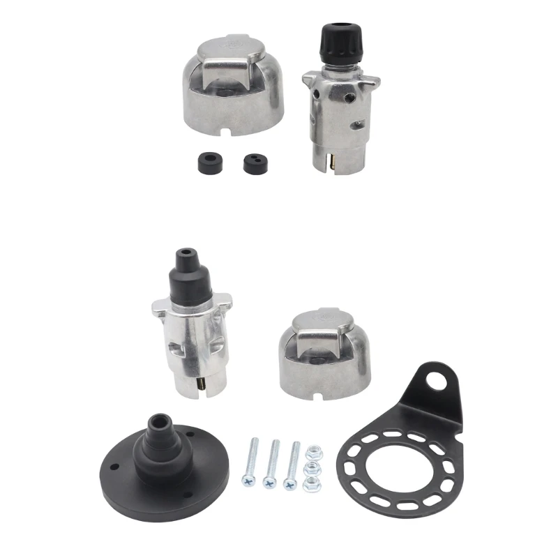 

7 Pin Plug Adapter Trailer Connector 12V Towbar Towing Durable Waterproof