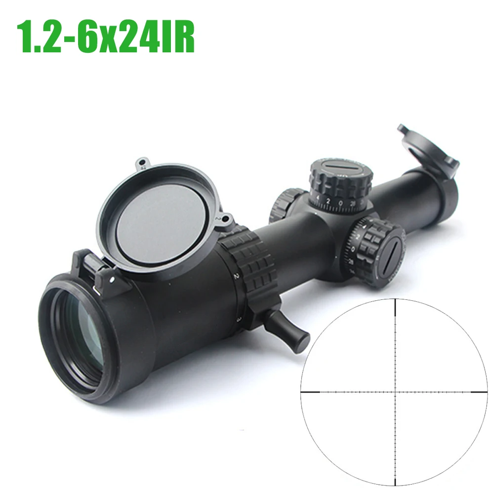 

HD-S 1.2-6X24 Compact Scope Mil Dot Reticle Airsoft Hunting Riflescopes Turret Reset Lock Tactical Optical Sight .223