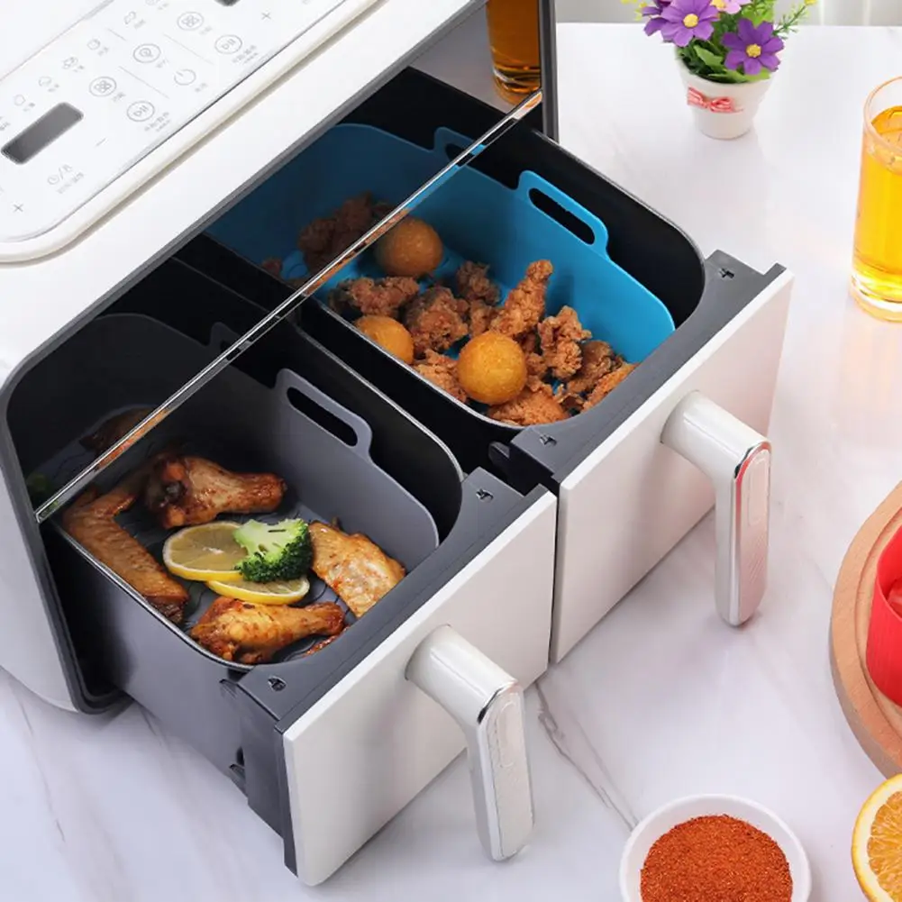 

Корзина для выпечки в духовке, практичная антипригарная корзина для фритюрницы с двойной ручкой, противень для выпечки