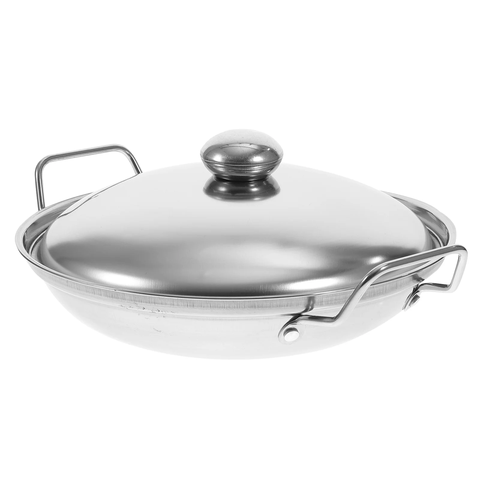 

Stainless Steel Everyday Pan Flat Bottom Wok Korean Soup Pot Wok Pan Lid Stainless Steel Pot Shabu-shabu Shabu Shabu Cookers