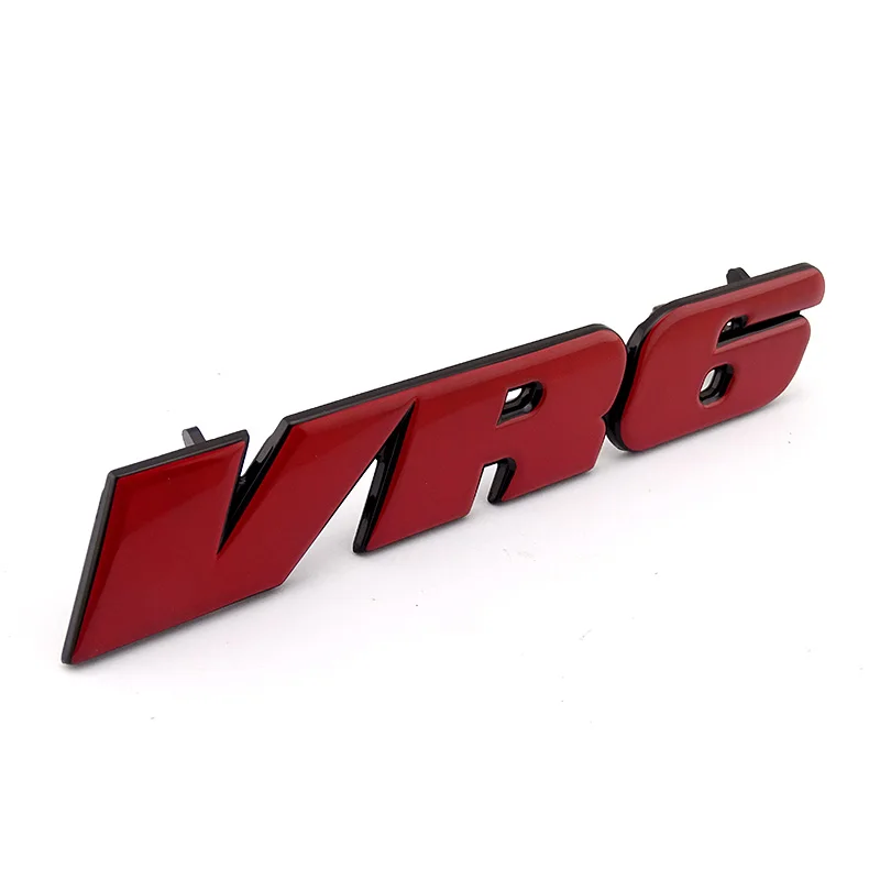 Chrome 3D Sticker VR6 Car Grill Badge Emblem Decal MK3 Grille Auto Logo for VW Golf Corrado Jetta Passat