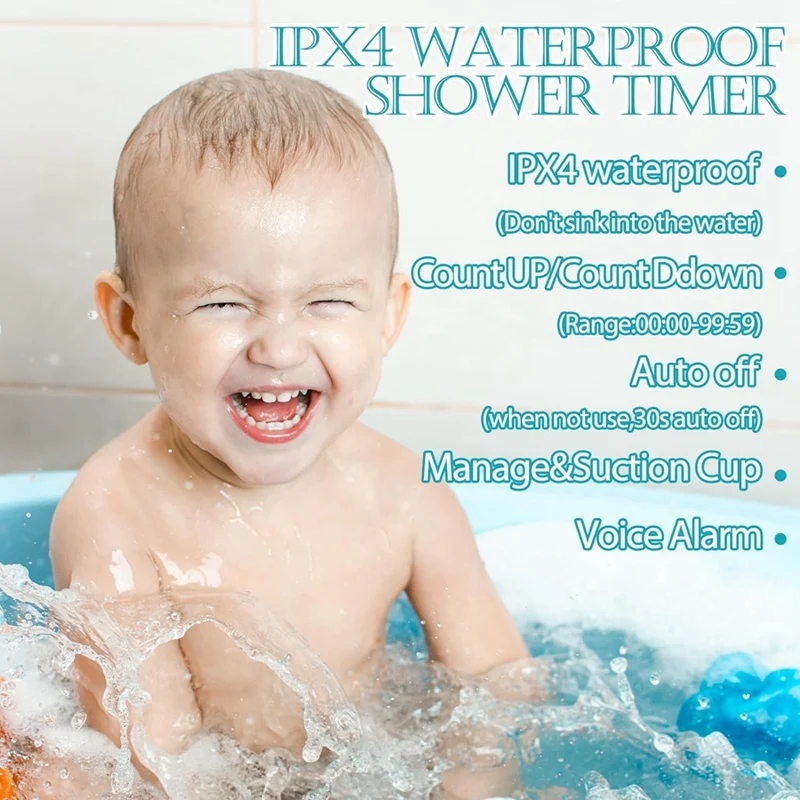 Водонепроницаемый Таймер для душа с магнитной задней панелью цифровой таймер