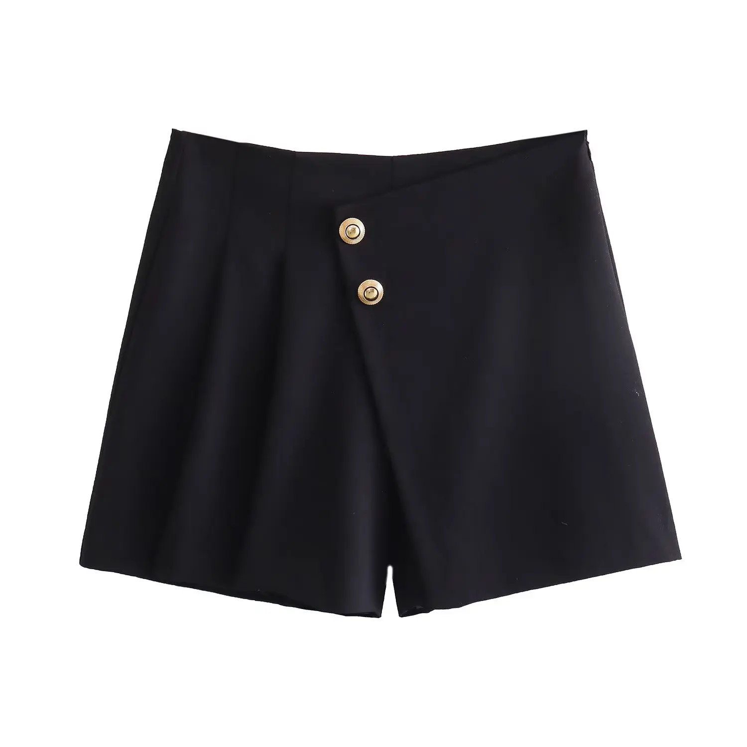

Summer 2023 new women's casual wide-legged hot pants button trim high waist short skirt pants 4387244
