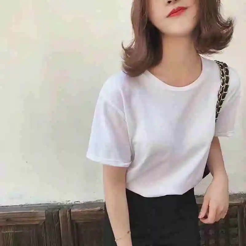 

Summer short sleeve T-shirt pure cotton trend new versatile round neck T-shirt COLOR