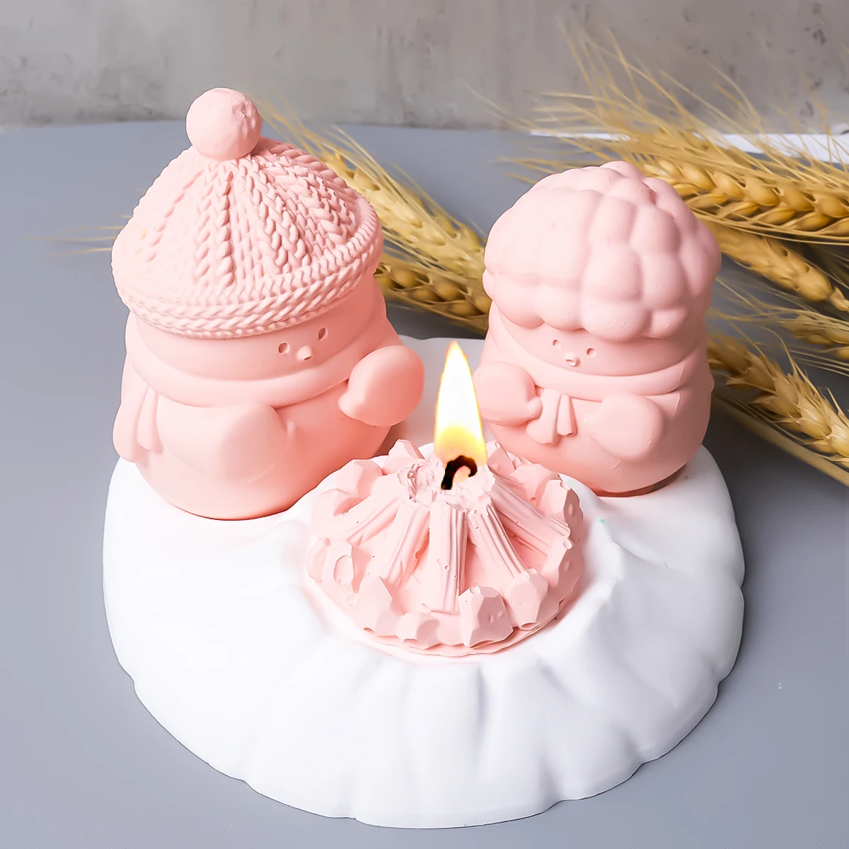 3D форма для подсвечника в виде снеговика Рождественское украшение гипсовая