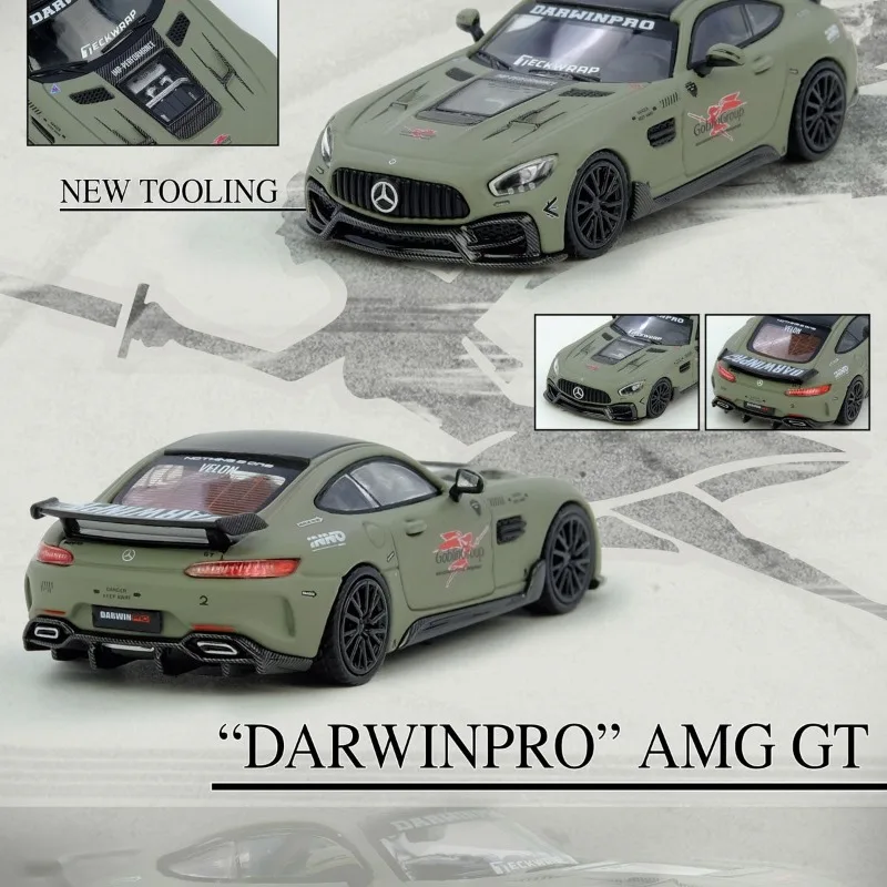 Фото Коллекционная модель мини-автомобиля INNO 1:64 из сплава DARWIN PRO Mercedes AMG GT, статуэтка для взрослых, подарок для мальчика №3