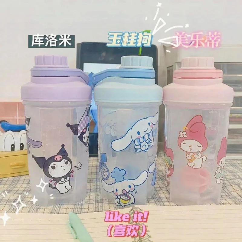 

500ML Sanrio Water Cup Kuromi Cinnamoroll Largecapacity Plastic Ice Water Juice Water Bottle Portable Summer Student Kettle