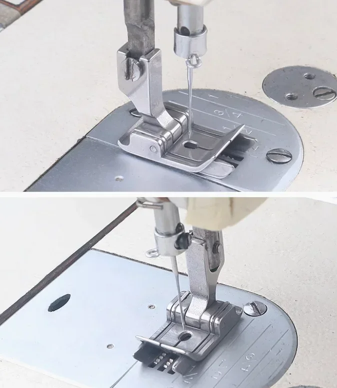 Фото Прижимная лапка Double Stop Center Seam Presser Foot с левым и правым обрезным ножом для прямострочных швейных машин №3
