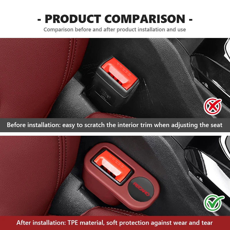 Фото Защитная накладка на основание ремня безопасности из TPE для Recaro, аксессуары для интерьера автомобиля №4