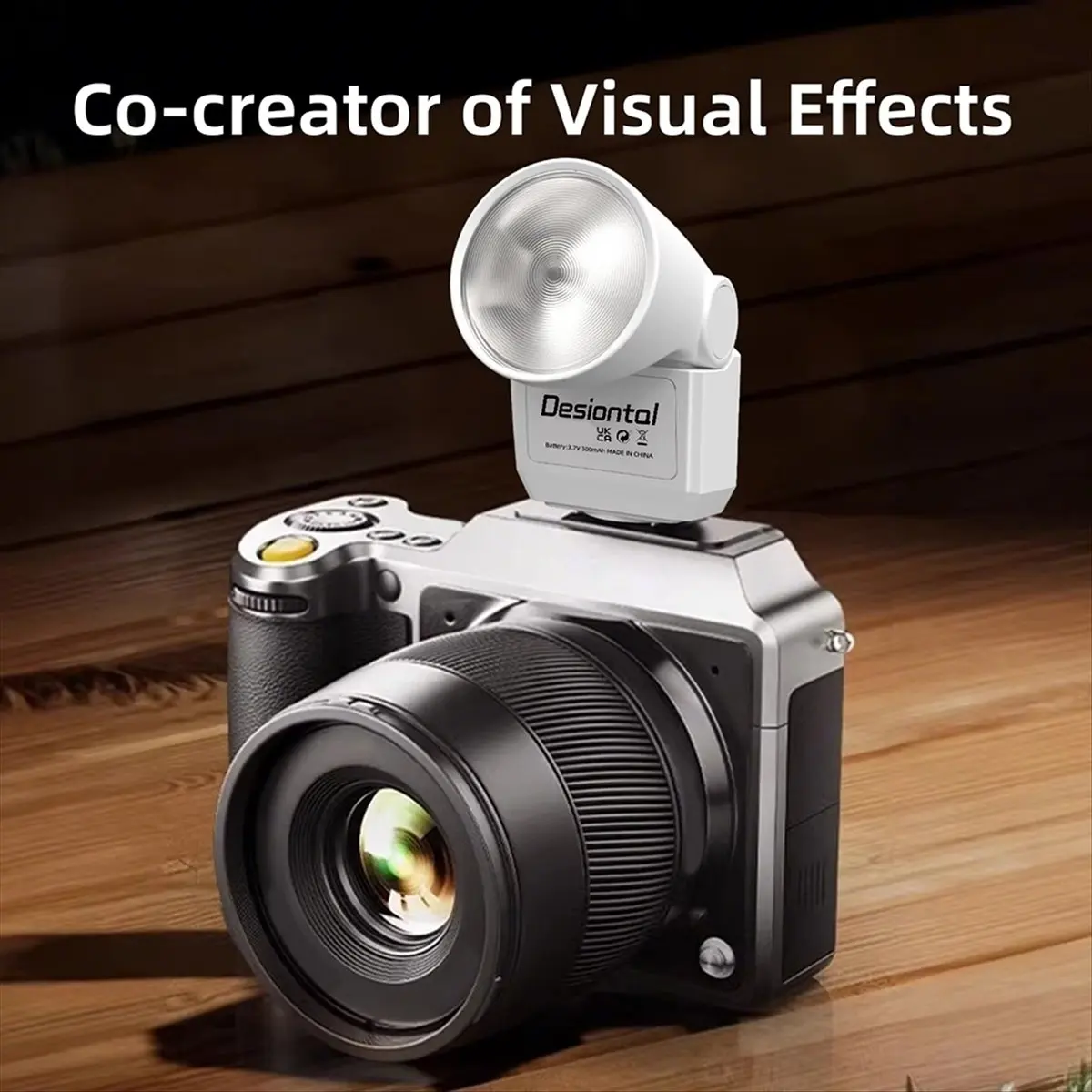 Фото Мини-вспышка N05R Desiontal F02 для DSLR-камер с зарядкой Type-C, цветовая температура 6500K, для Sony, Canon, Nikon, Panasonic №4