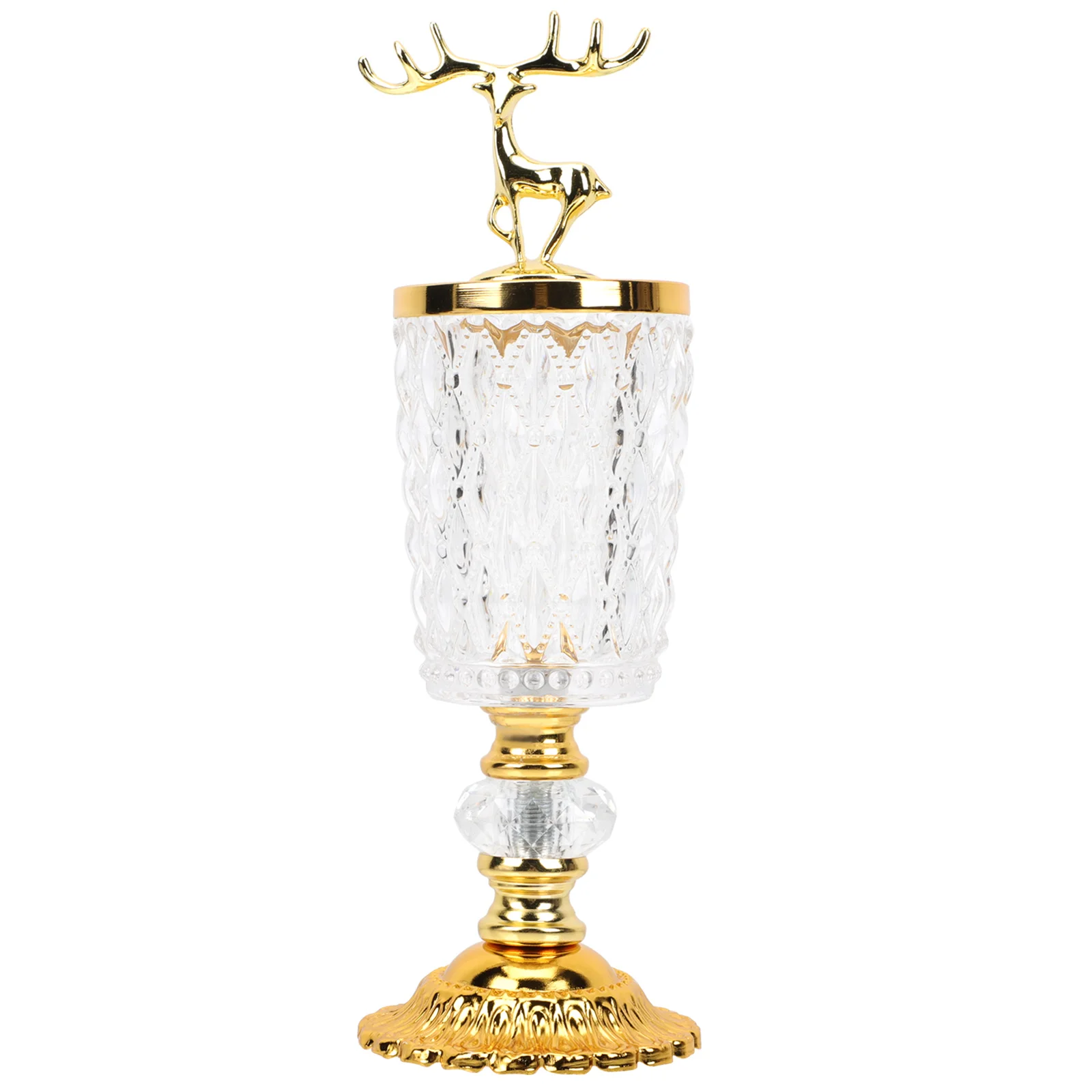 

Golden Deer Design Candy Jar Decorative Storage Holder for Home Party Supply
