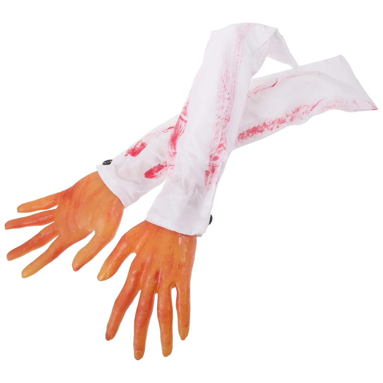 

2 pcs Fake Human Arm Hands Artificial Scary Hands Faux Arms for Halloween
