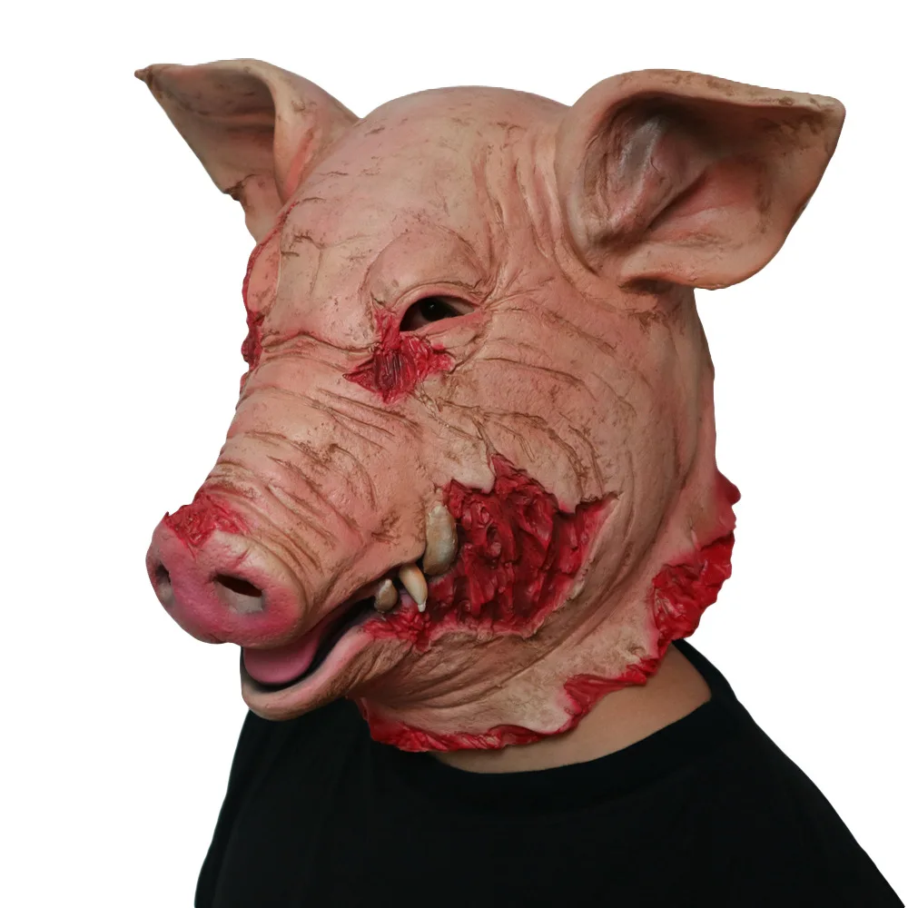 

Latex Pig Head Mask Halloween Horror Mask Masquerade Novelty Animal Scary Cosplay Costume Festival Supplies Mask Unisex Gifts