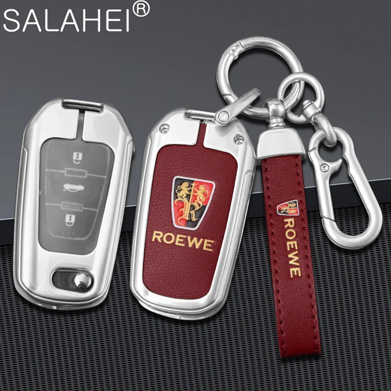 

Zinc Alloy Car Flip Remote Key Fob Case Full Cover Protector Holder Shell Bag For Roewe 350 360 750 W5 Keychain Accessories