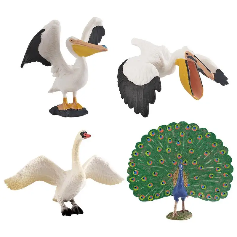 

Птицы фигурки животных Playset Peacocks модель с высокой симуляцией животных модель включает в себя Pelicans Peacocks образовательное Рождество