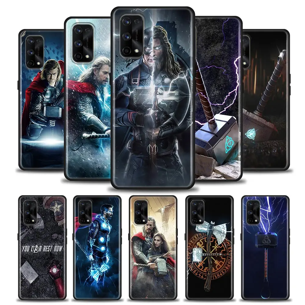 

Silicone Phone Case For Oppo Realme 5 5i 5s 6i 6 7 7i 8 8i 9 9i 5g Pro XT Black Soft Cover Cases Marvel Hero Thor