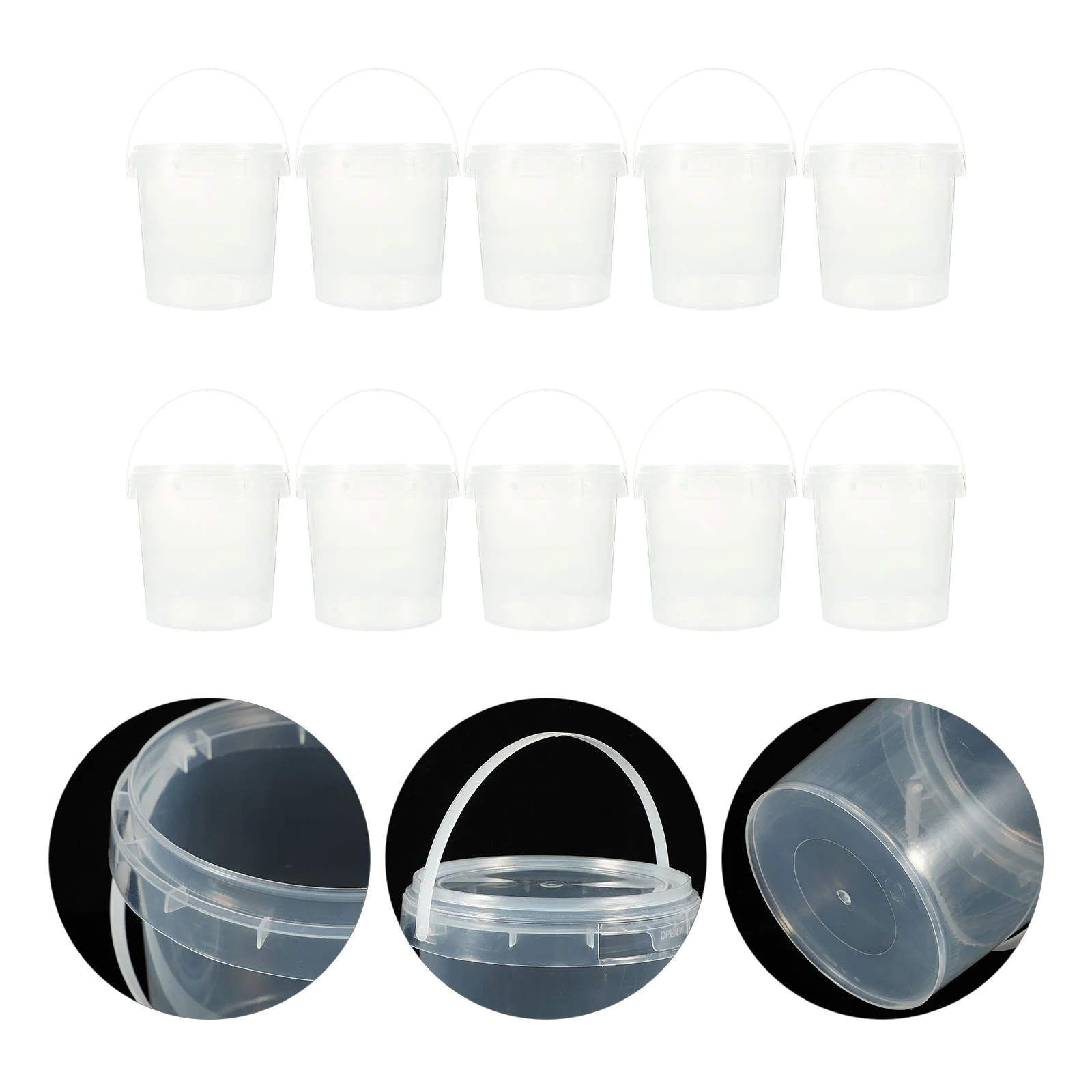 

Large Ice Cream Cup Transparent Small Barrel Freeze Dried Food Empty Storage Buckets
