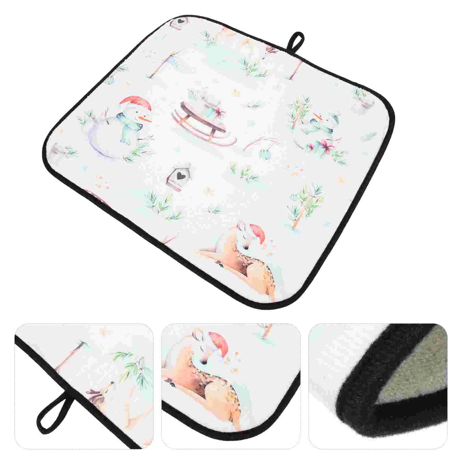 

Mat Drying Dish Kitchen Table Drainer Mats Pad Sink Rack Utensil Christmas Dishes Dishwashing Microfiber Cloth Placematspumpkin