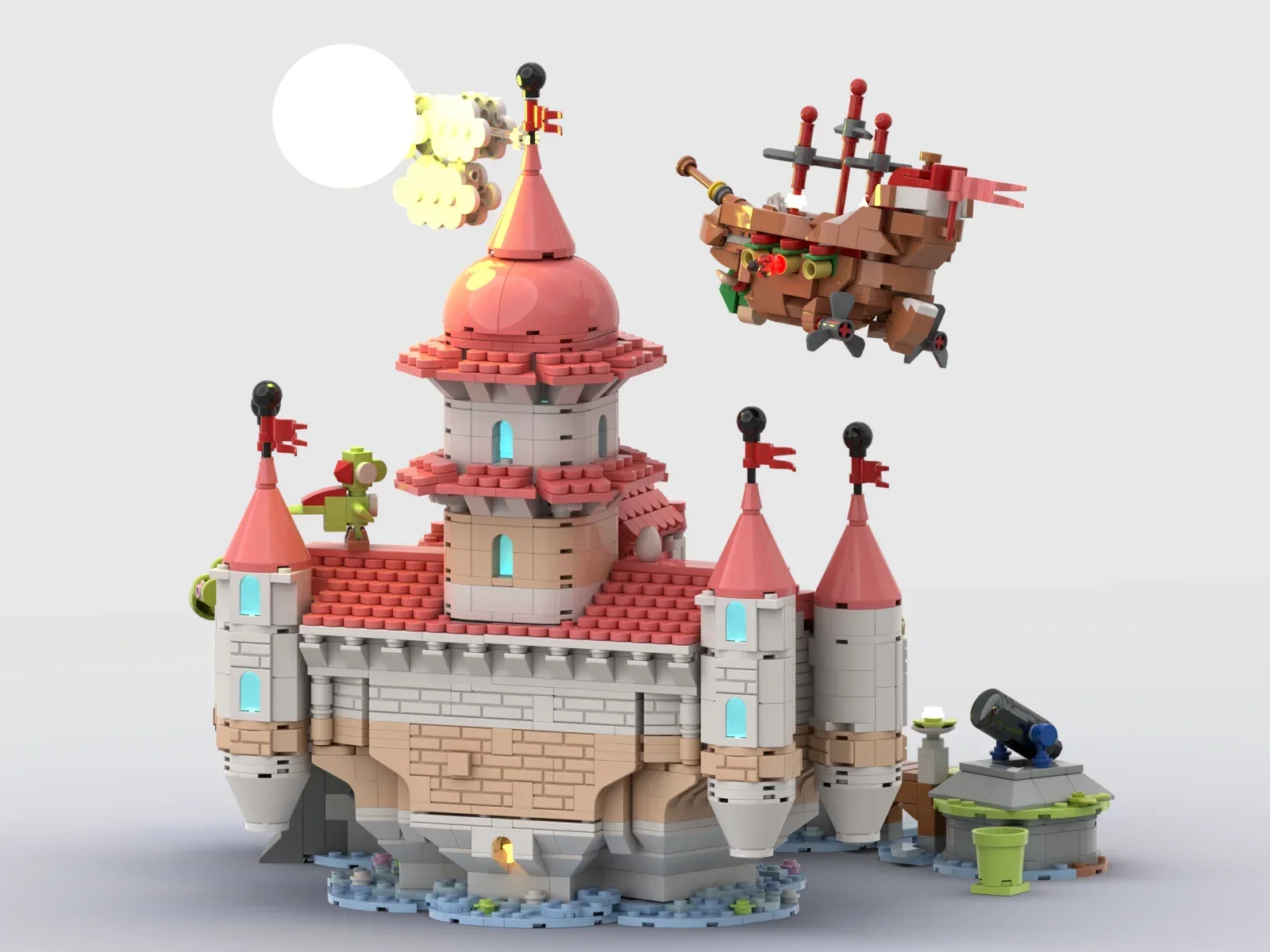 2478 деталей MOC: Модель Замка Персики из Mario, строительные блоки, архитектурный конструктор, творческая идея, развивающая игрушка, подарок на день рождения (art.: 3920daf5cbcda) - 3920daf5cbcda