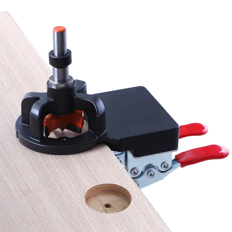 

Hinge Jig 35mm Hole Opener 35mm Cabinet Hinge Jig Drilling Hole Puncher Accurate Locking Woodworking Dowel Jig Drill