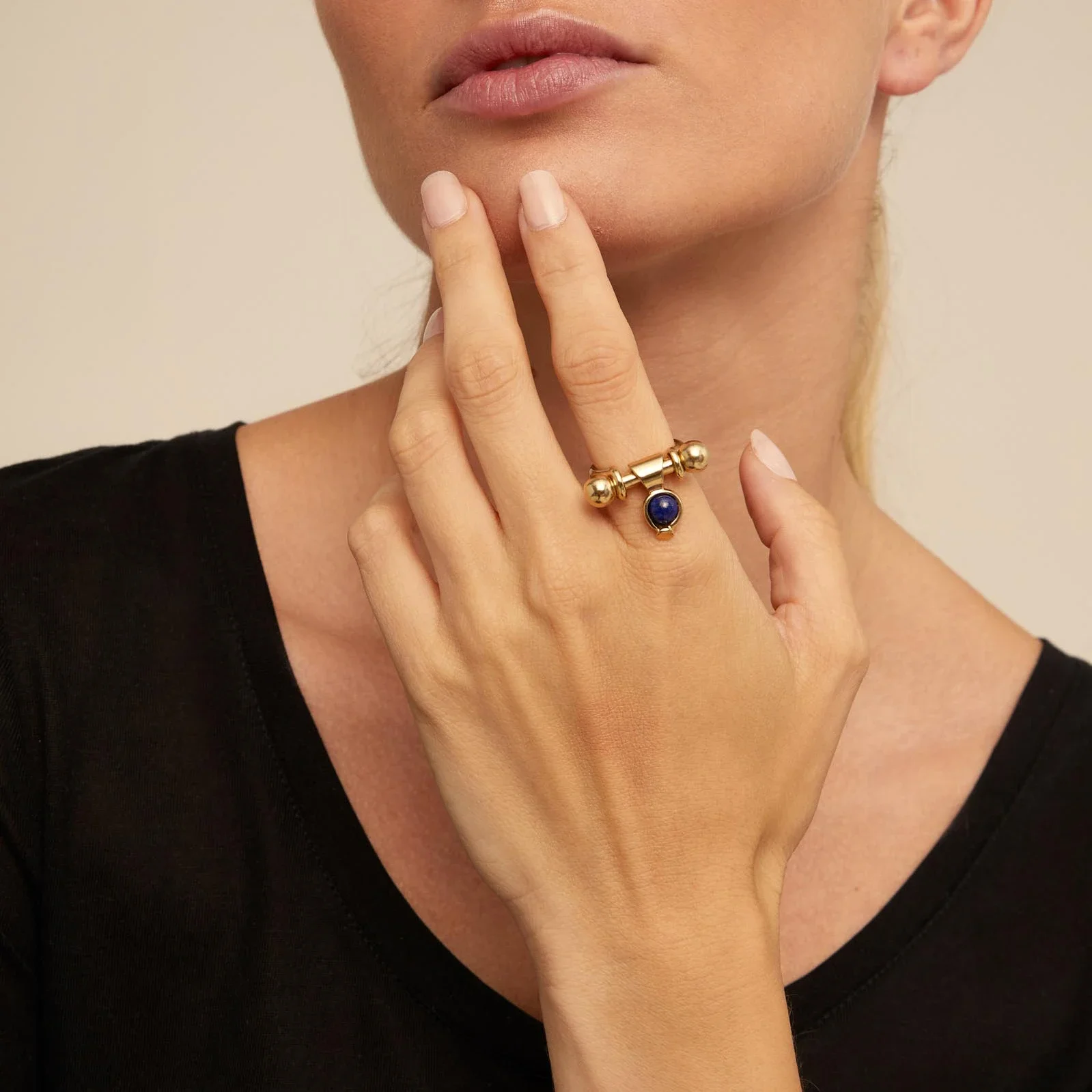 Ювелирные украшения для женщин UNO de 50 14K красивые голубые камни DIY пуловер кольцо