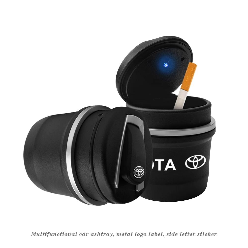 

Car Ashtray Flame Retardant Cigarette Holder Universal High Quality Simple Beautiful Convenient Life Metal Car Logo For Toyota