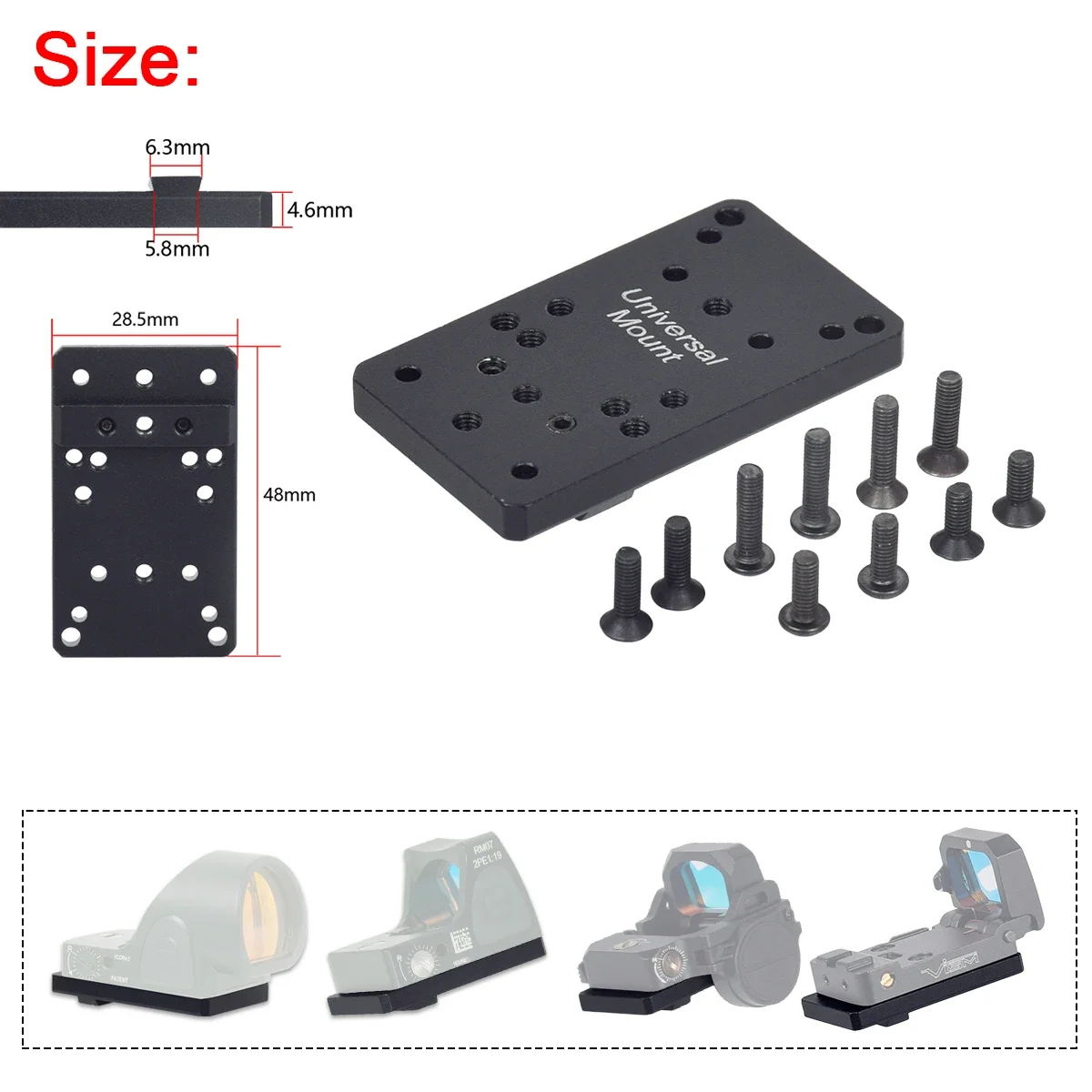 Оптика RMR Red Dot Sight Mount Base для Glock 17 19 универсальная монтажная пластина VISM M1 SR адаптер