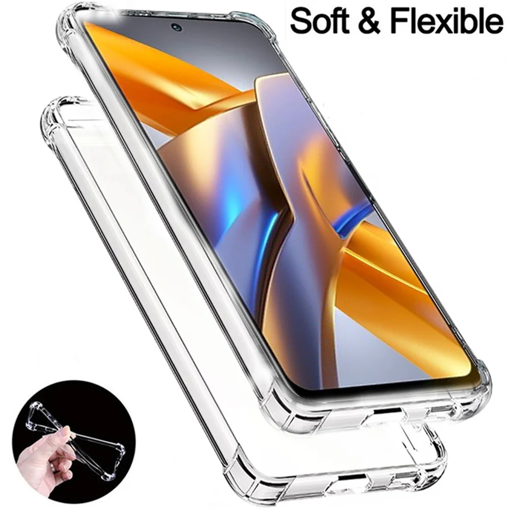 

Cover For Xiaomi Poco M5 Transparent Case Poco M 5 s Case Anti-scratch Poko M4 Soft Silicone Capa PocoM5 Acessórios Poco-M5