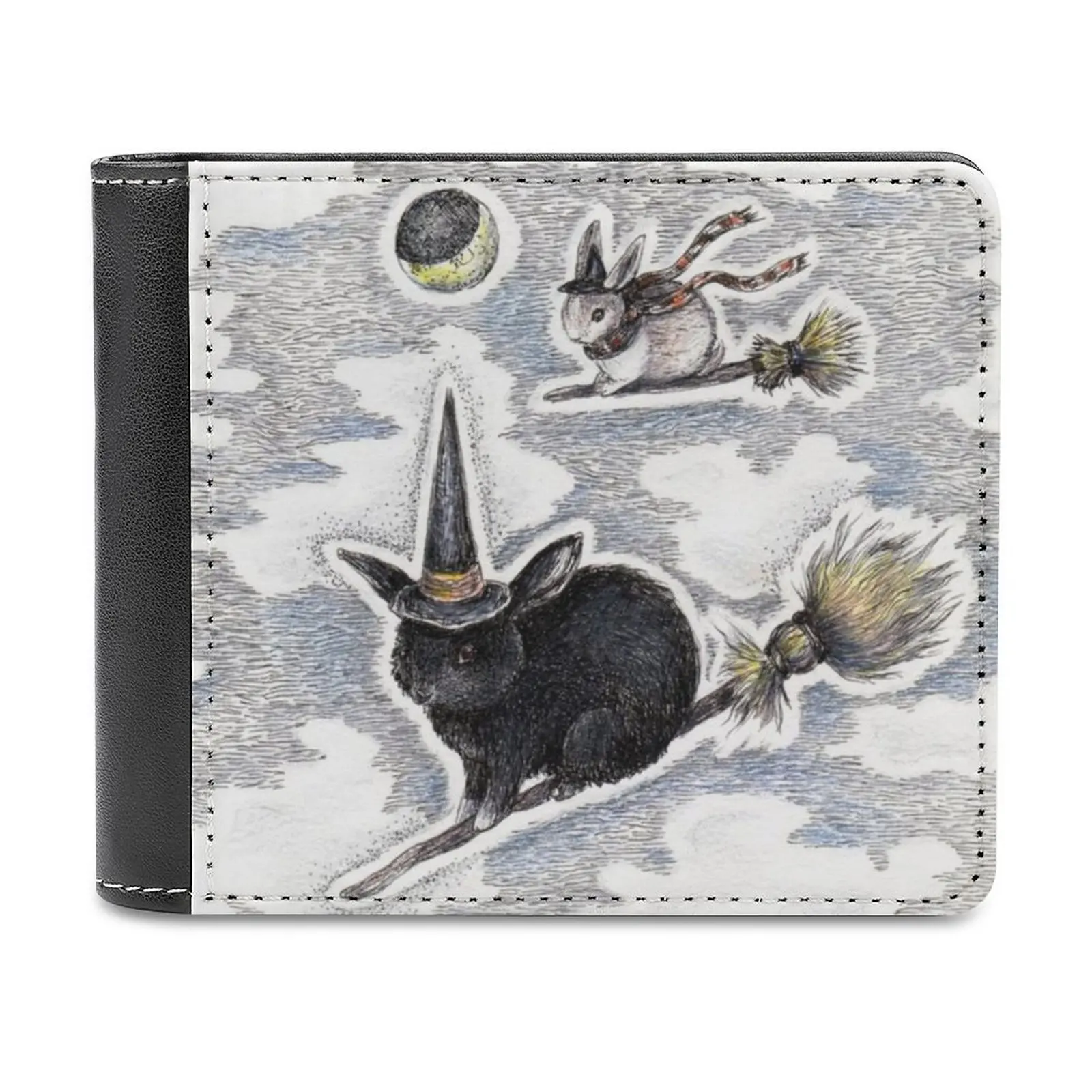 

Кожаный кошелек с рисунком ведьмы, Роскошный кошелек в виде кролика, ведьмы