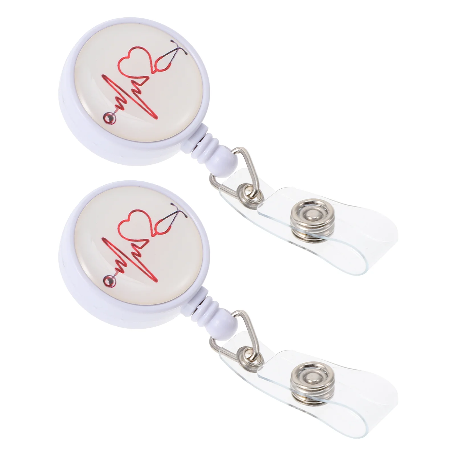 

2 Pcs Heavy Easy Buckle Work Duty Bracket Inspirational Badge Reel Abs Clamp Cards